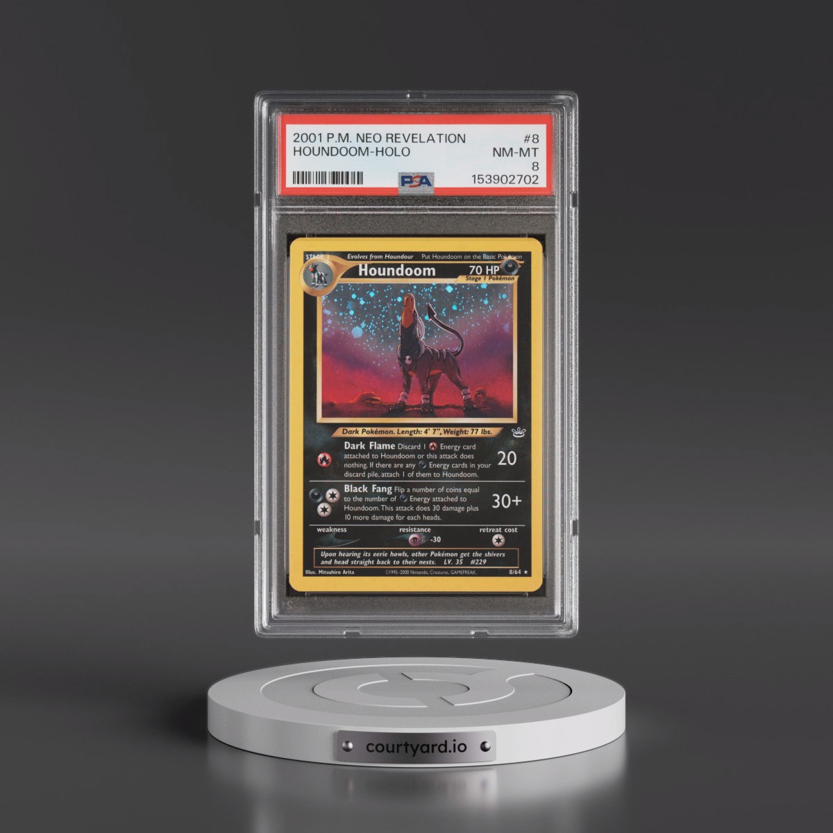 2001 Pokémon Neo Revelation #8 Houndoom - Holo (PSA 8 NM-MT)