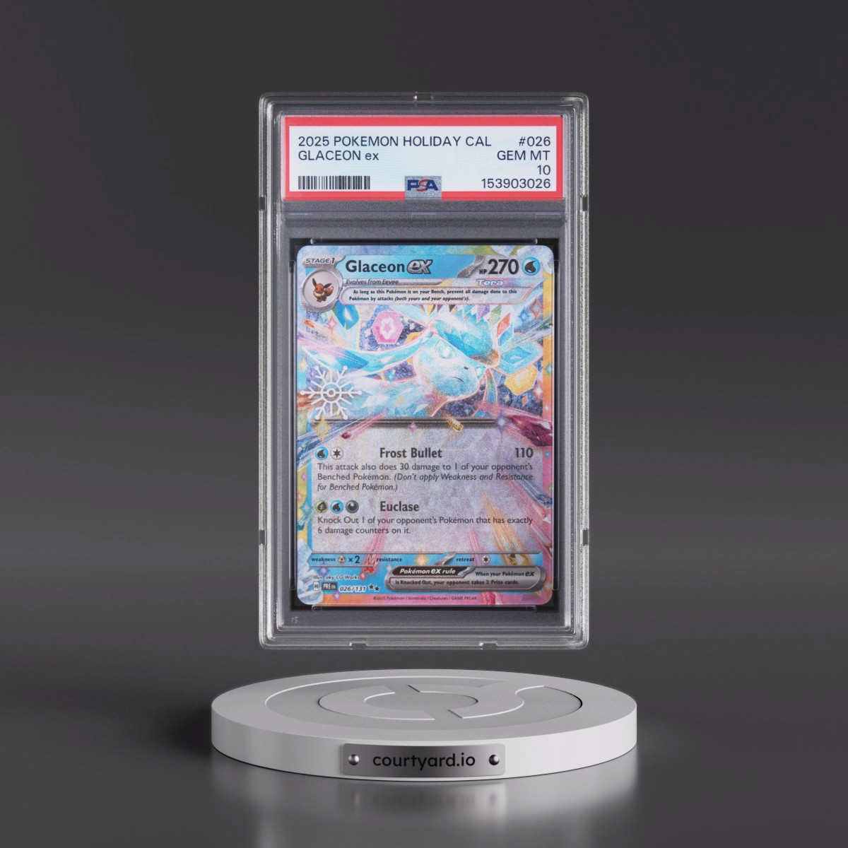 2025 Pokémon Holiday Calendar #026 Glaceon EX - Holo (PSA 10 GEM MINT)