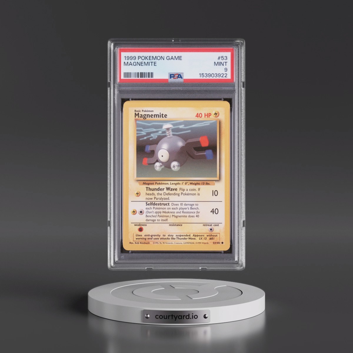 1999 Pokémon Game #53 Magnemite (PSA 9 MINT)