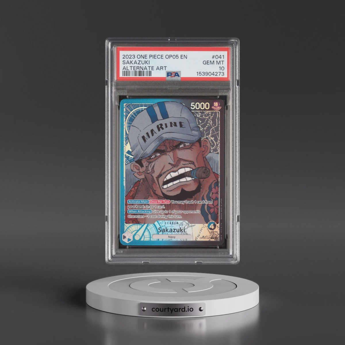 2023 One Piece OP05-Awakening of the New Era Sakazuki - Alternate Art #041 PSA 10