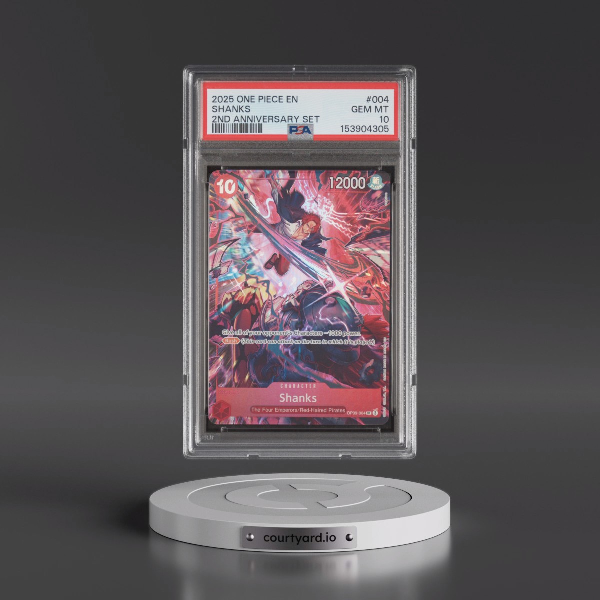 2025 One Piece English Version 2nd Anniversary Set #004 Shanks (PSA 10 GEM MINT)