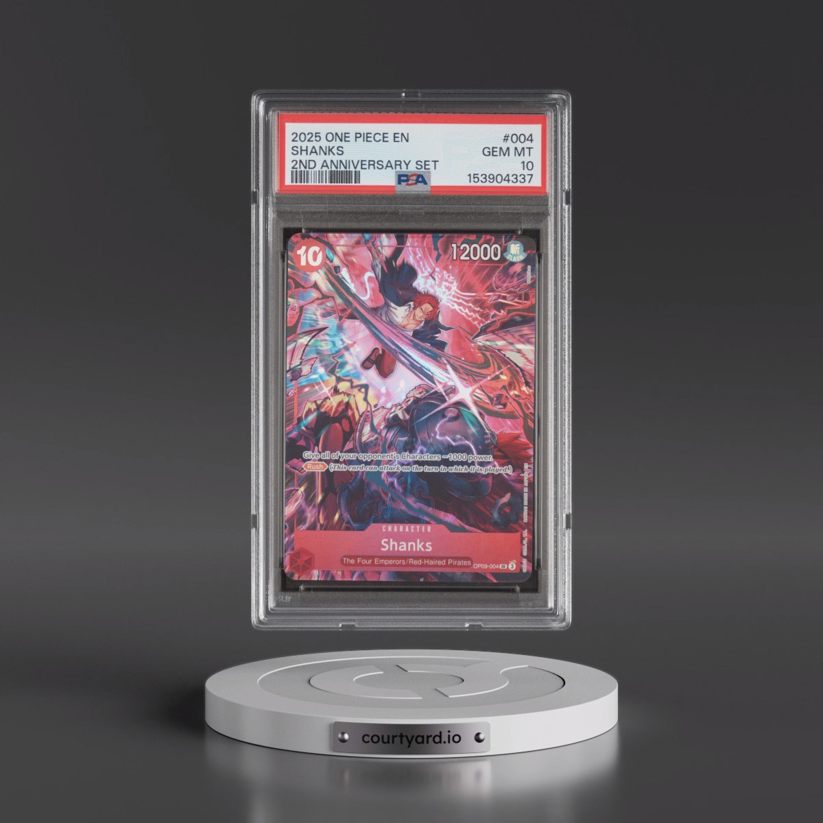 2025 One Piece English Version 2nd Anniversary Set #004 Shanks (PSA 10 GEM MINT)