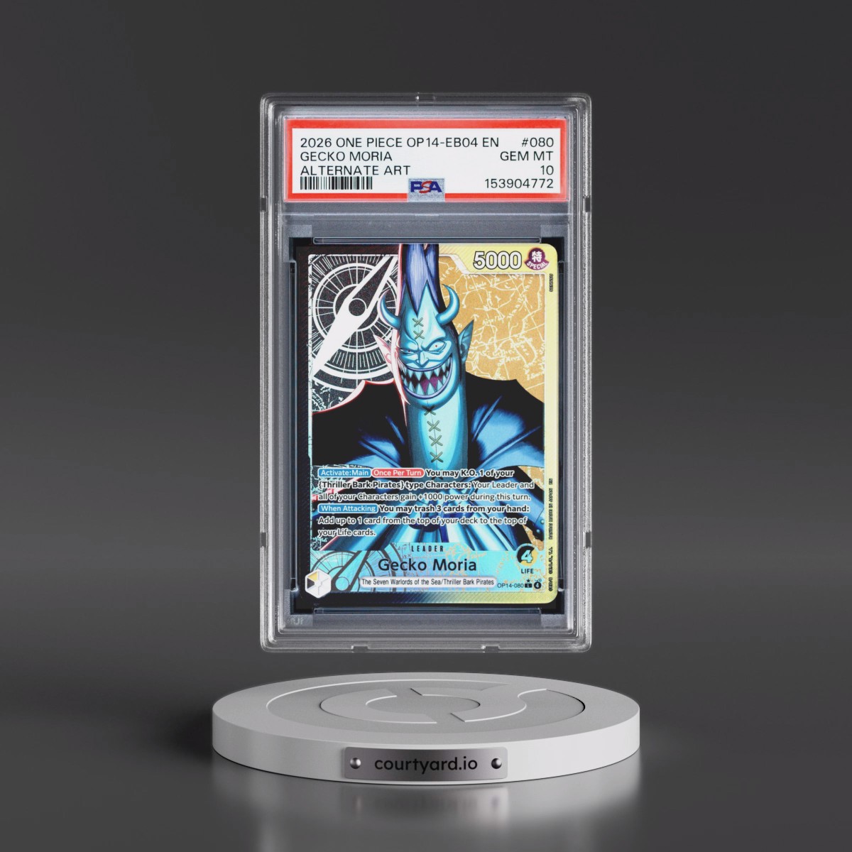 2026 One Piece OP14-EB04-the Azure Sea's Seven #080 Gecko Moria - Alternate Art (PSA 10 GEM MINT)