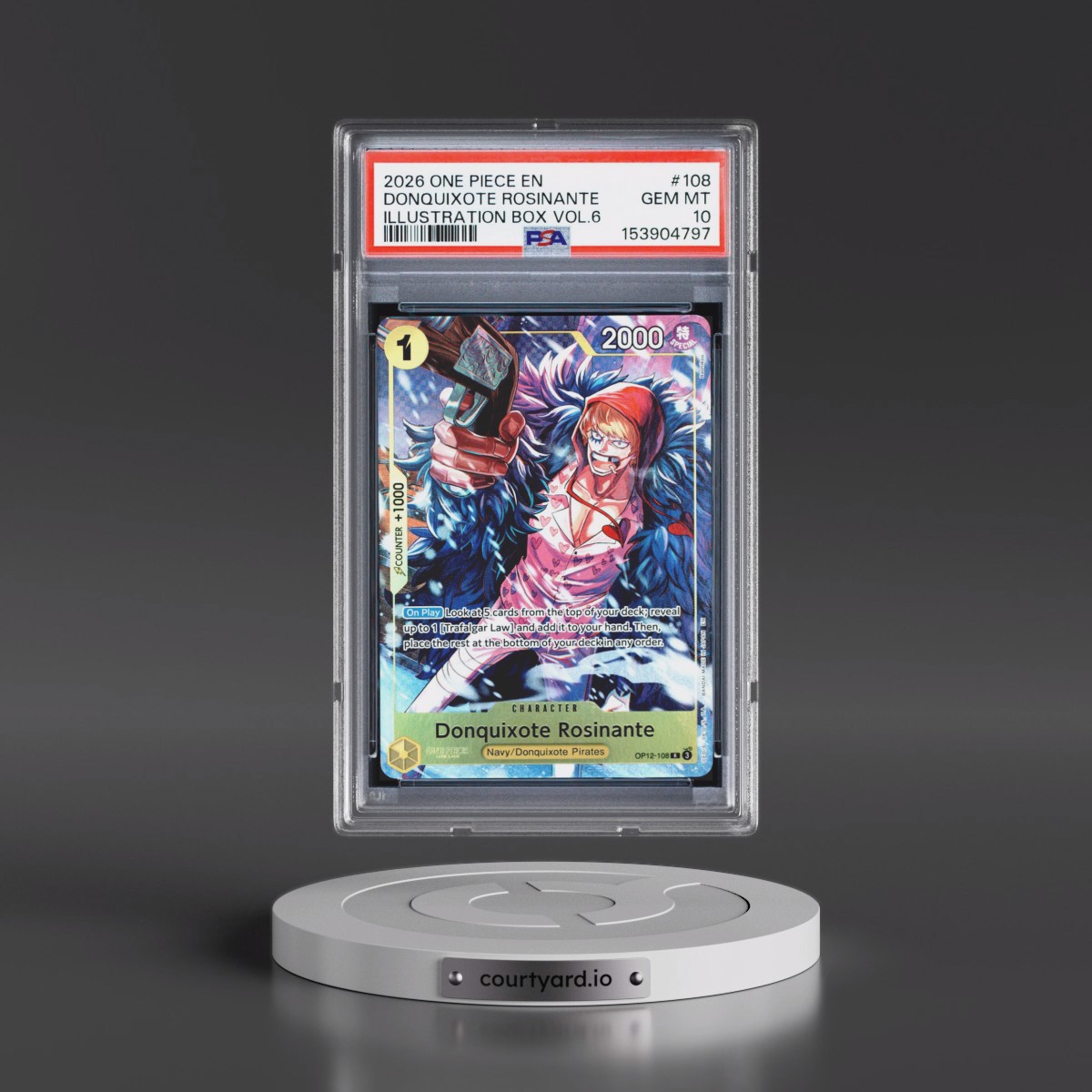 2026 One Piece Promos #108 Donquixote Rosinante - Illustration Box Vol.6 (PSA 10 GEM MINT)