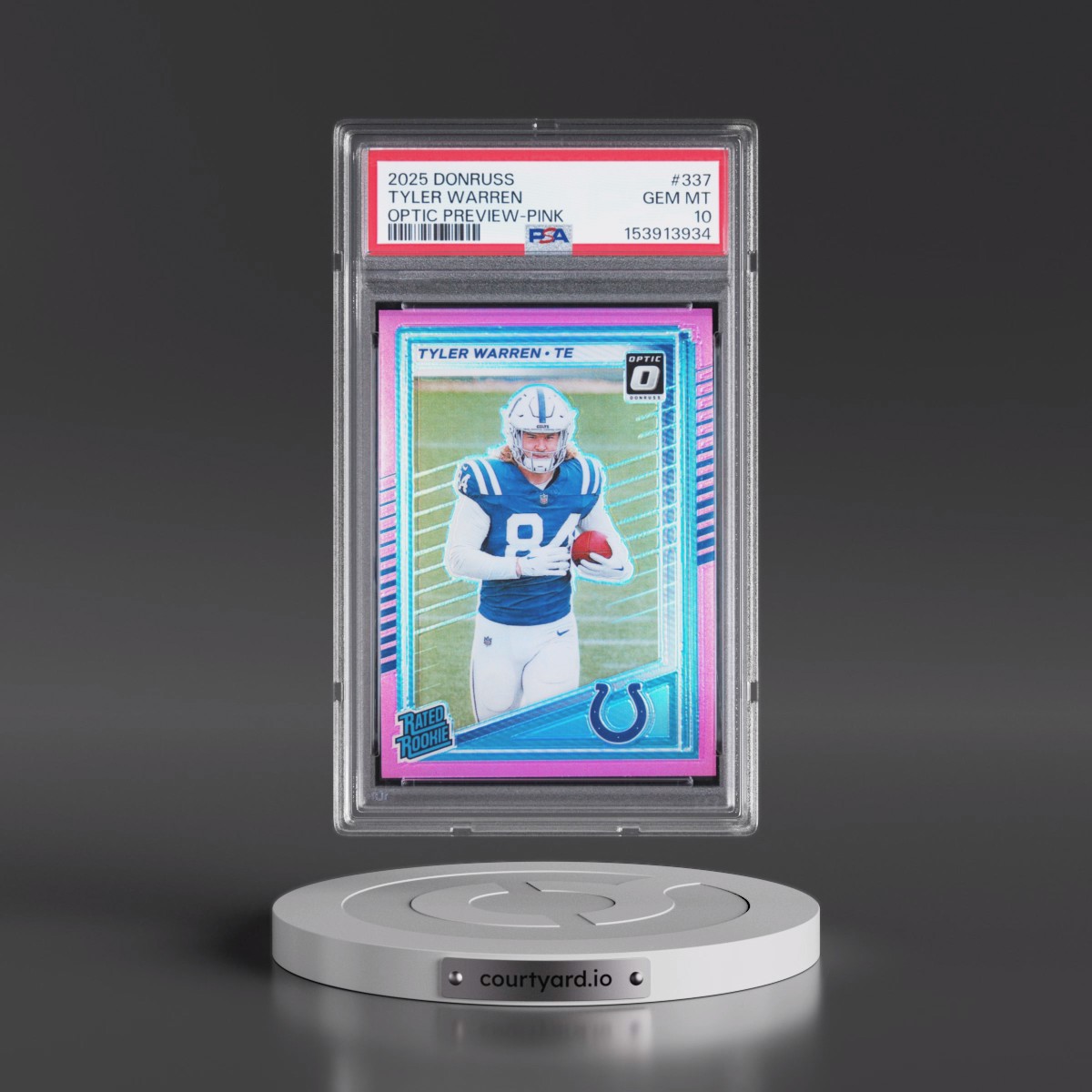 2025 Panini Donruss Tyler Warren - Optic Preview-Pink #337 PSA 10