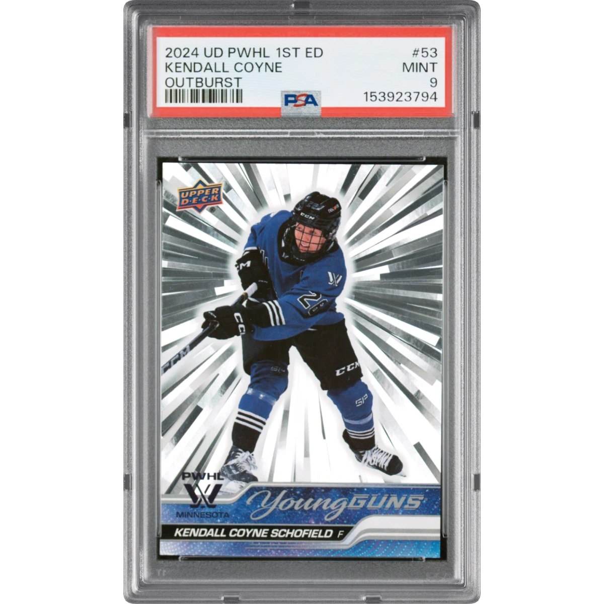 2024 Upper Deck Pwhl 1st Edition #53 Kendall Coyne - Outburst (PSA 9 MINT)