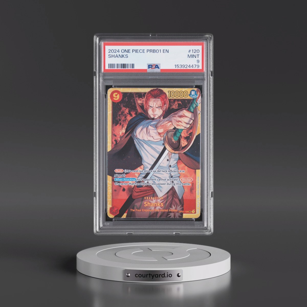2024 One Piece PRB01-Premium Booster -One Piece Card the Best #120 Shanks (PSA 9 MINT)