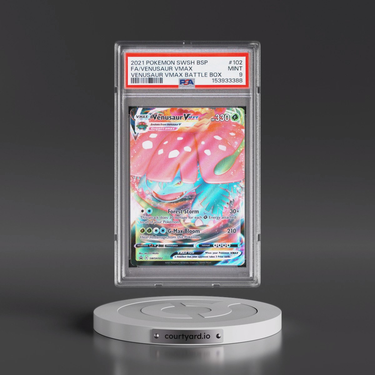 2021 Pokémon Swsh Black Star Promo #102 Venusaur Vmax - Full Art Venusaur Vmax Battle Box (PSA 9 MINT)