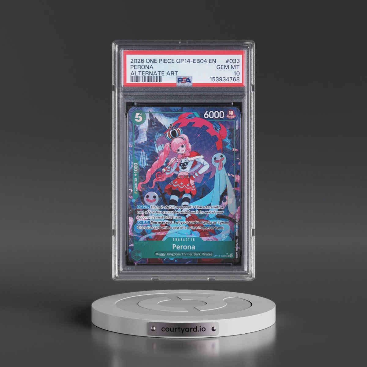 2026 One Piece OP14-EB04-the Azure Sea's Seven #033 Perona - Alternate Art (PSA 10 GEM MINT)