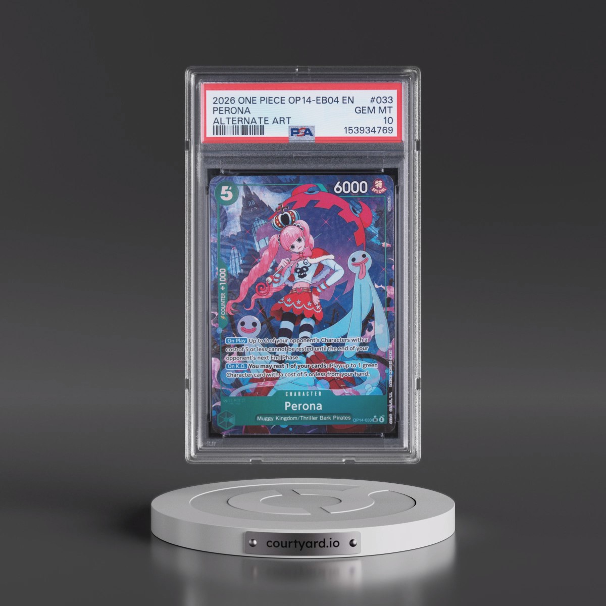 2026 One Piece OP14-EB04-the Azure Sea's Seven #033 Perona - Alternate Art (PSA 10 GEM MINT)