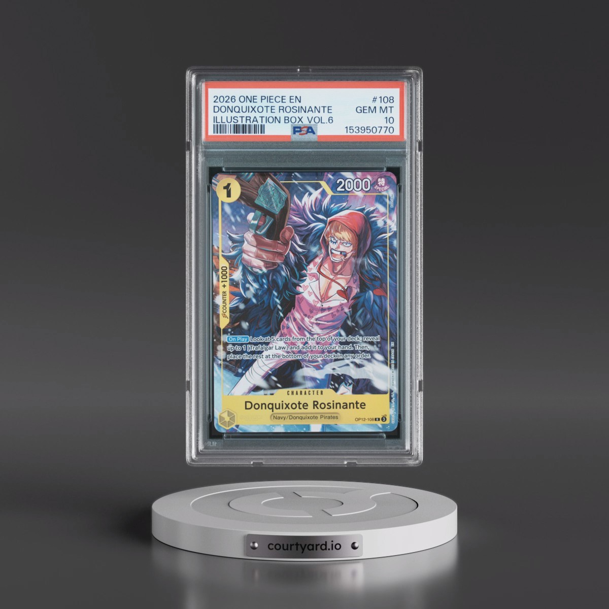 2026 One Piece Promos #108 Donquixote Rosinante - Illustration Box Vol.6 (PSA 10 GEM MINT)