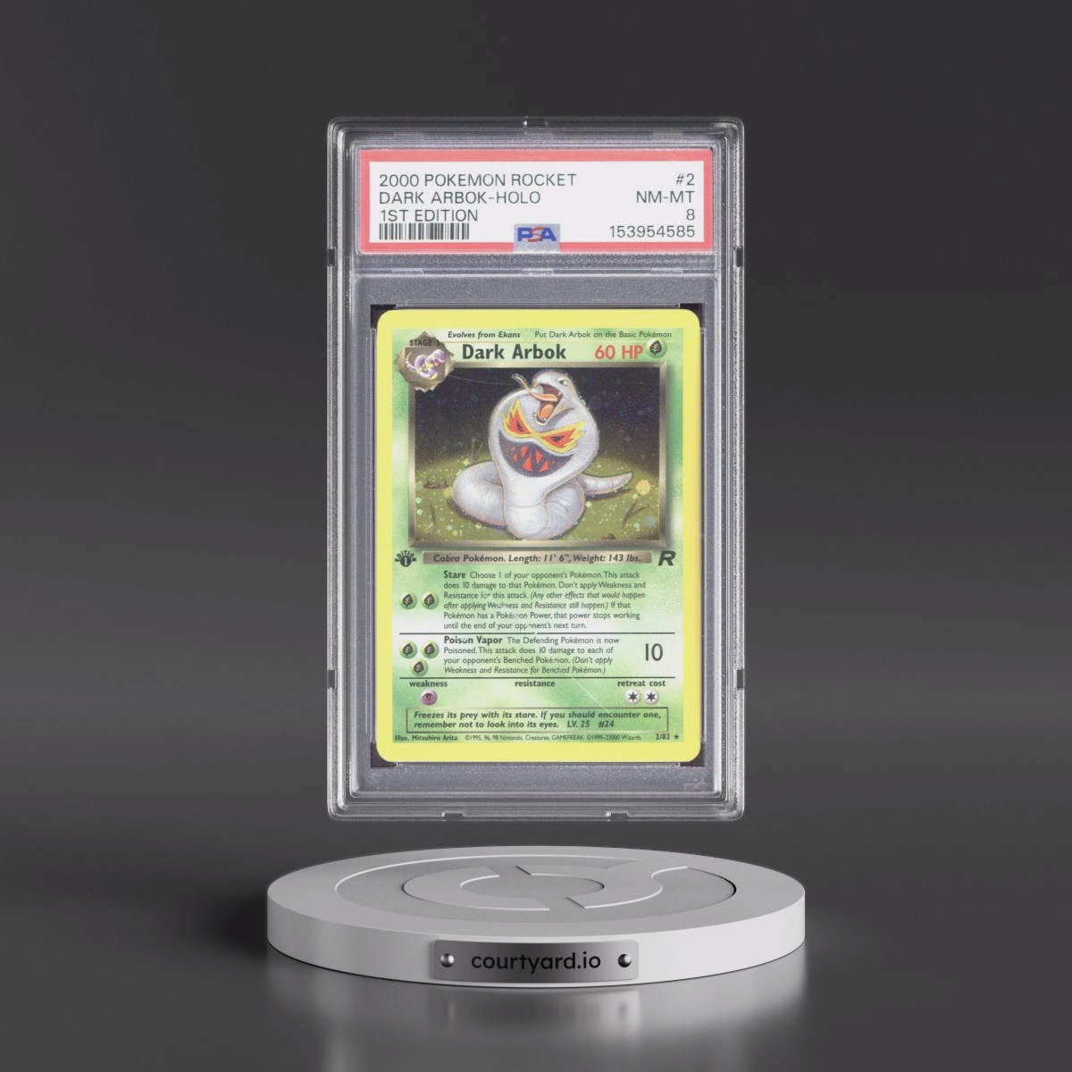 2000 Pokémon Rocket #2 Dark Arbok - 1st Edition Holo (PSA 8 NM-MT)