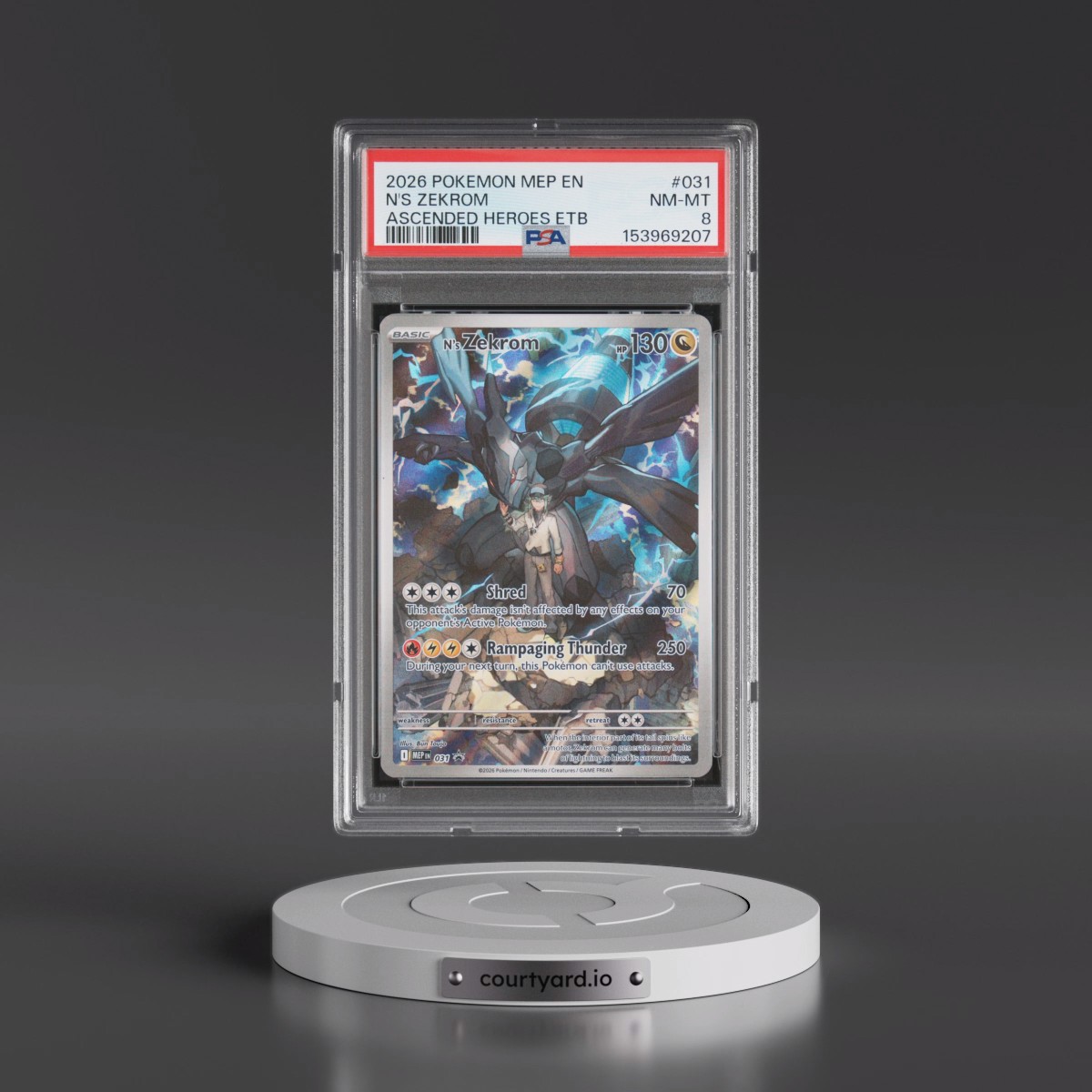 2026 Pokémon Mep EN-Me Black Star Promo #031 N's Zekrom - Ascended Heroes Elite Trainer Box (PSA 8 NM-MT)