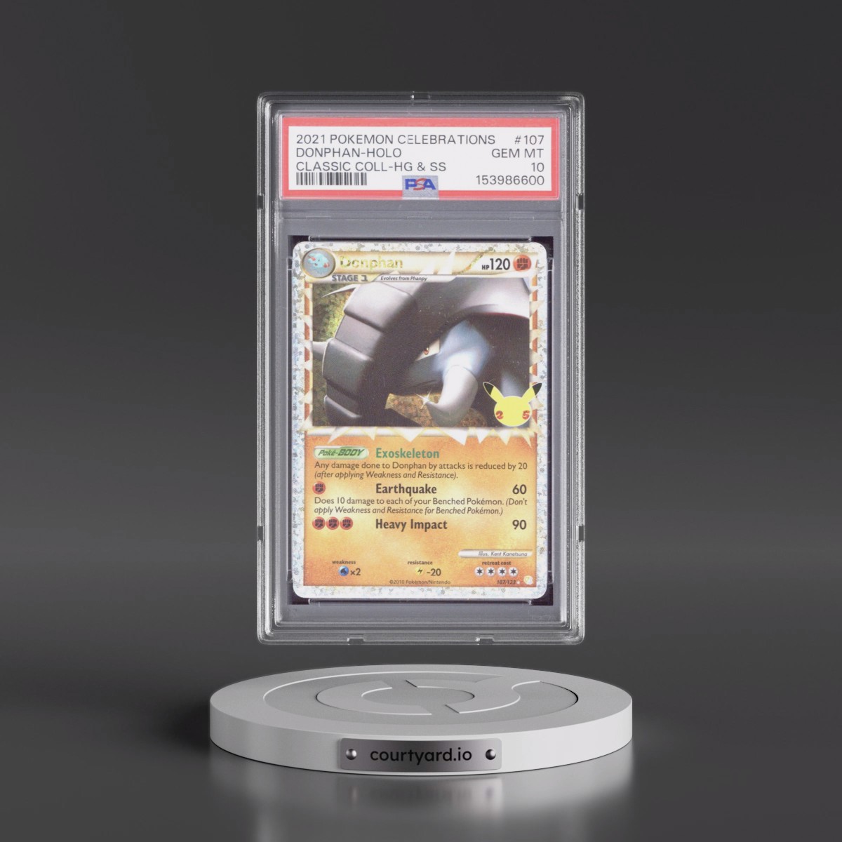 2021 Pokémon Celebrations Classic Collection #107 Donphan - Holo (PSA 10 GEM MINT)