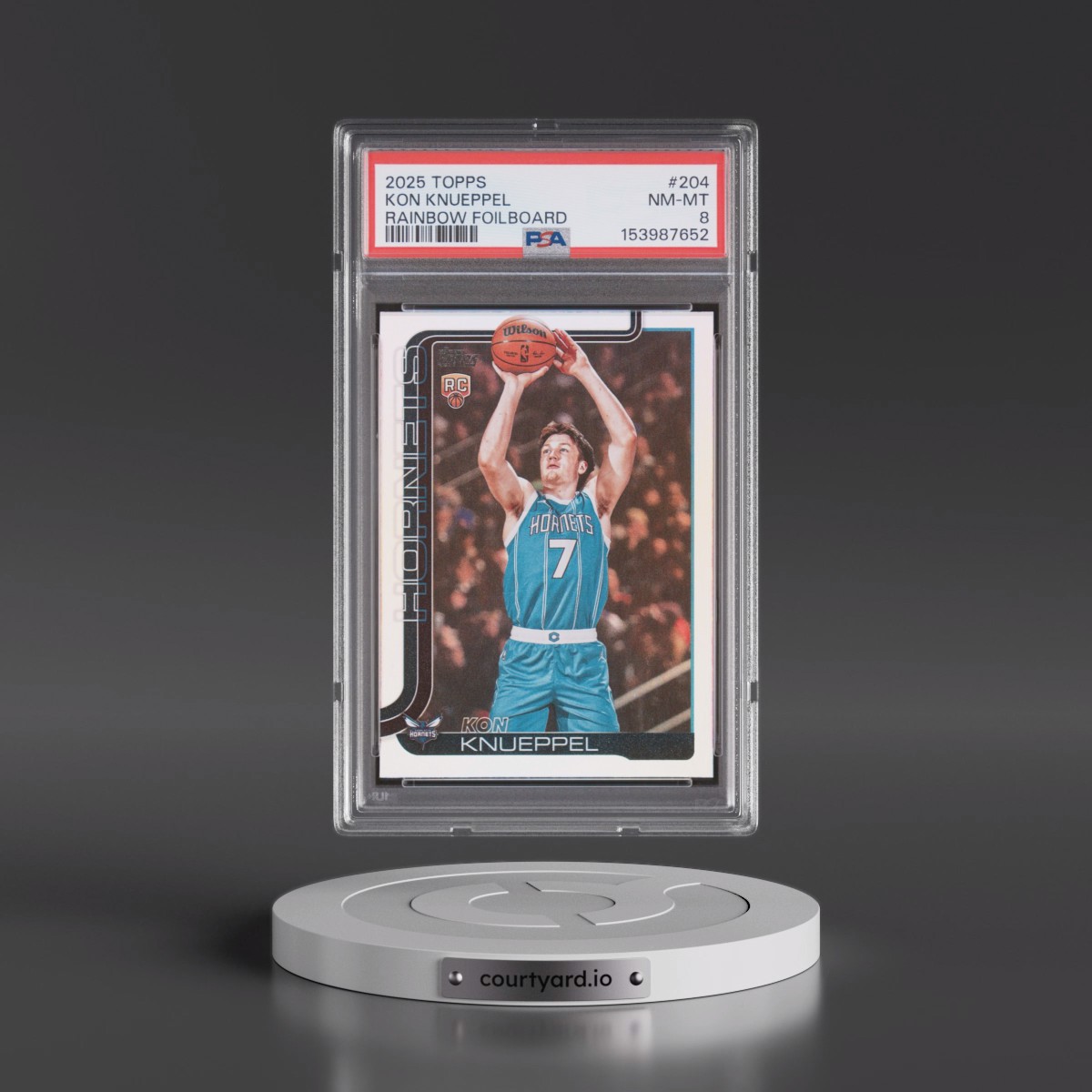2025 Topps #204 Kon Knueppel - Rainbow Foilboard (PSA 8 NM-MT)