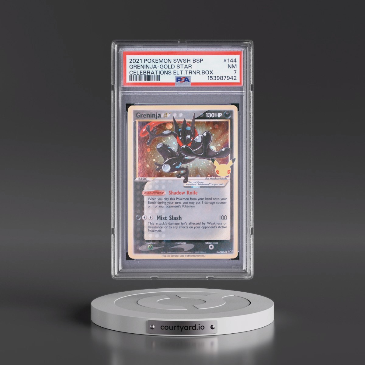 2021 Pokémon Swsh Black Star Promo #144 Greninja-Gold Star - Celebrations Elite Trainer Box (PSA 7 NM)