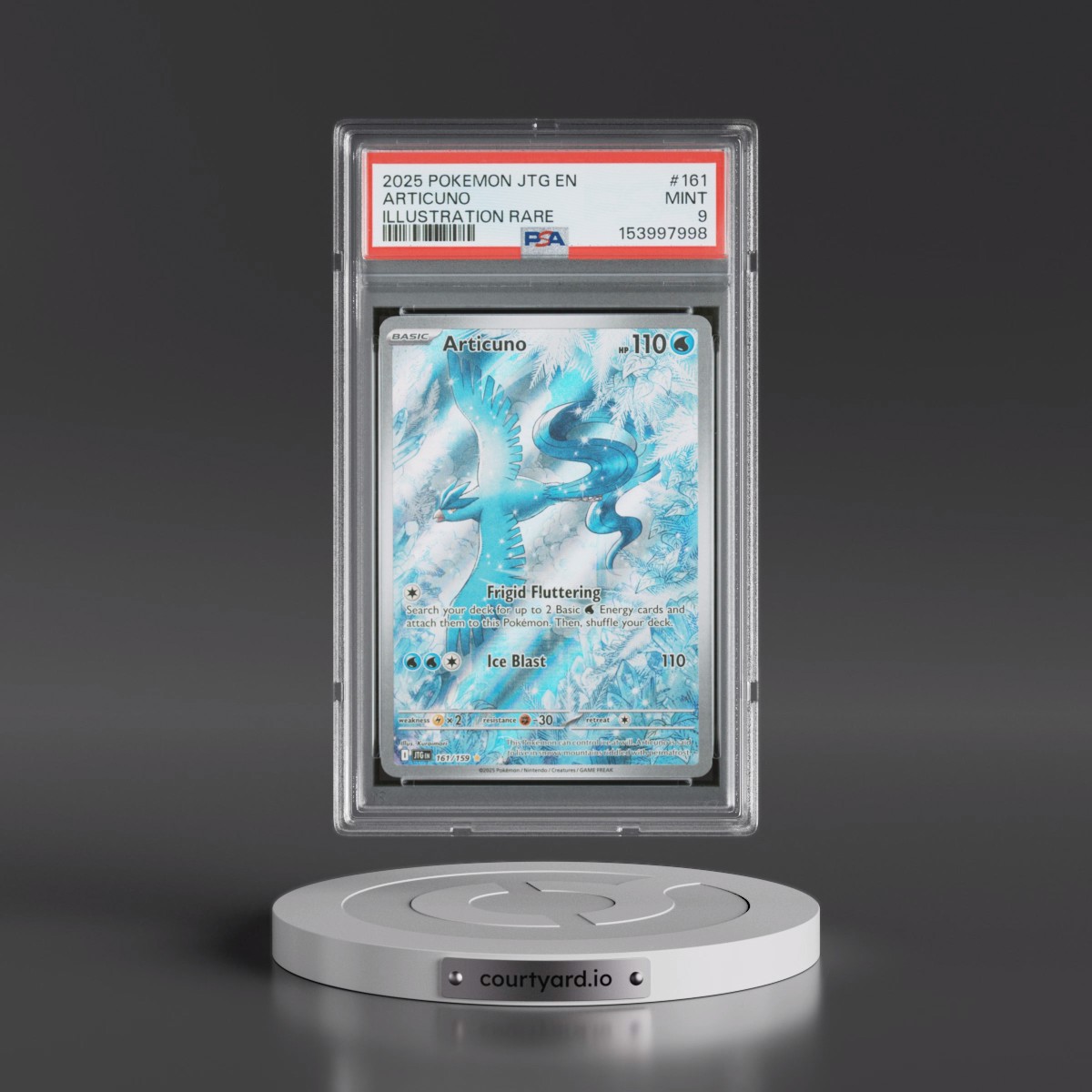 2025 Pokémon Jtg EN-Journey Together #161 Articuno - Illustration Rare (PSA 9 MINT)