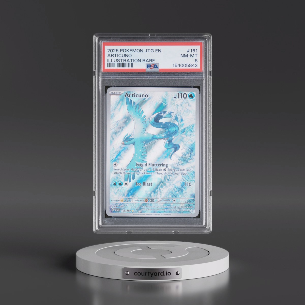 2025 Pokémon Jtg EN-Journey Together #161 Articuno - Illustration Rare (PSA 8 NM-MT)