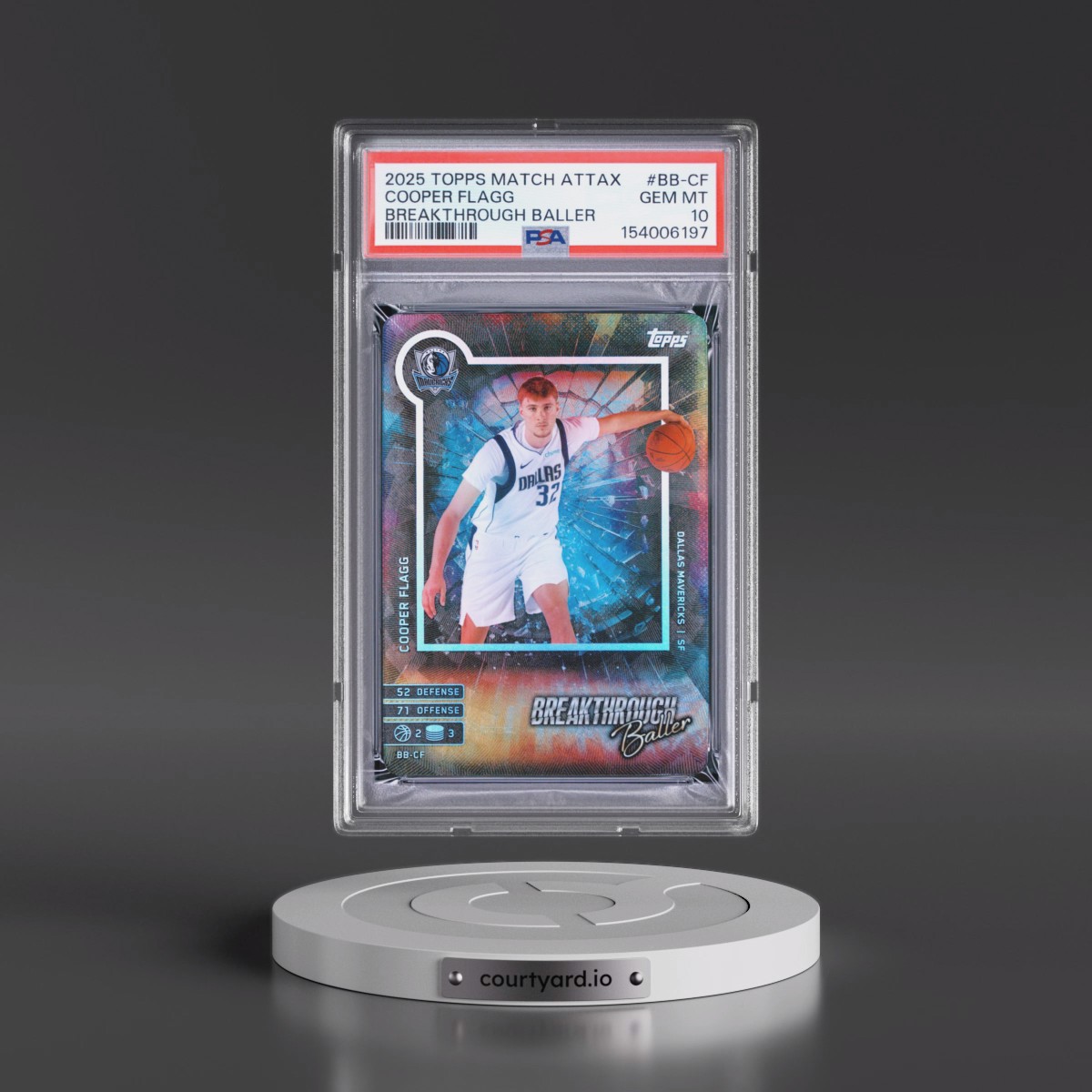 2025 Topps Match Attax Breakthrough Baller #BB-CF Cooper Flagg (PSA 10 GEM MINT)