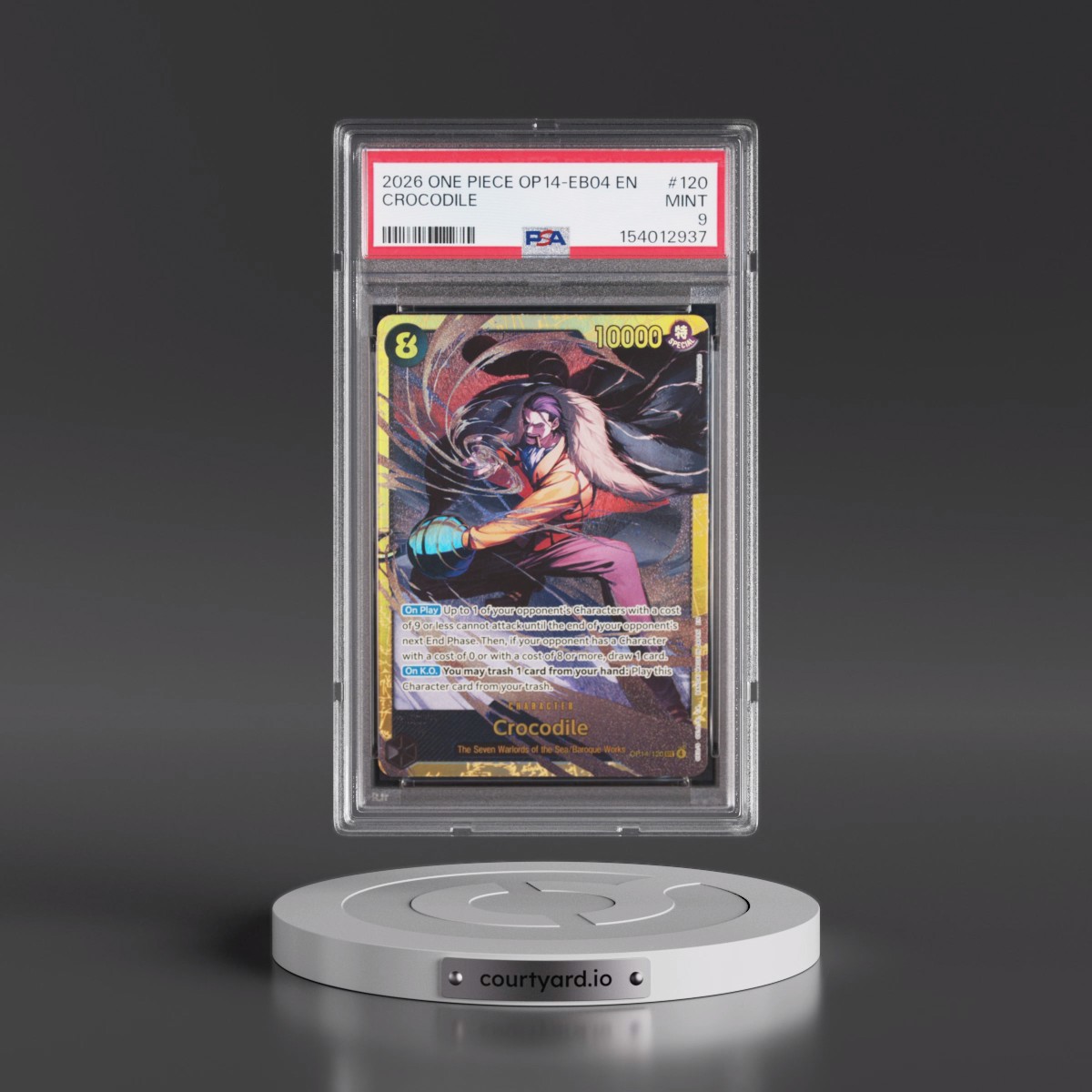 2026 One Piece OP14-EB04-the Azure Sea's Seven #120 Crocodile (PSA 9 MINT)