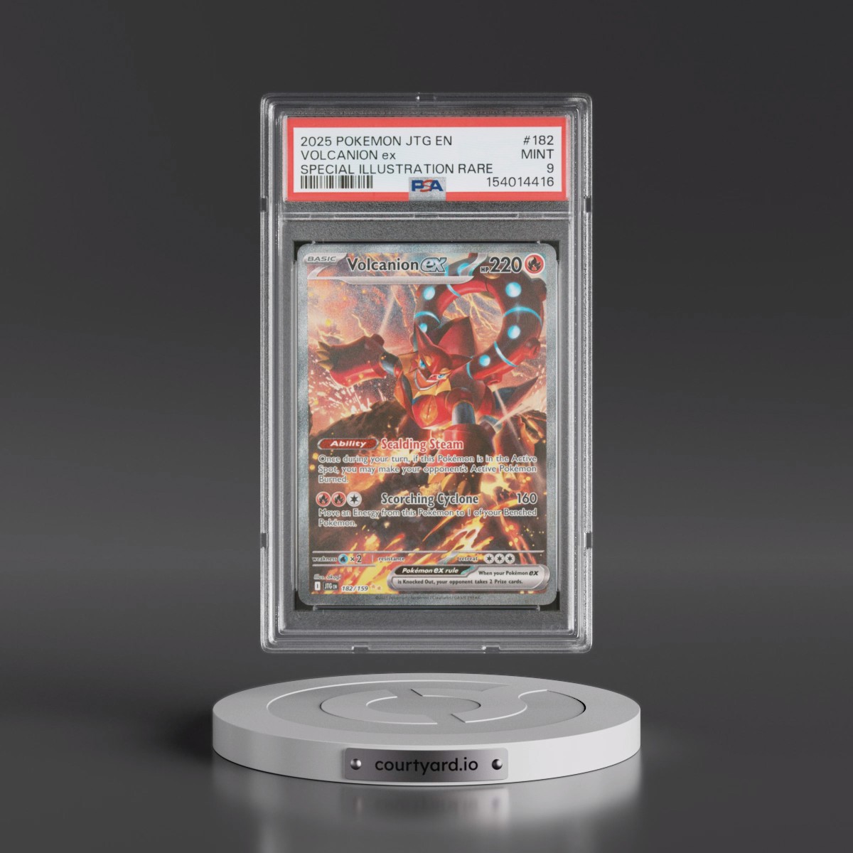2025 Pokémon Jtg EN-Journey Together #182 Volcanion EX - Holo Special Illustration Rare (PSA 9 MINT)