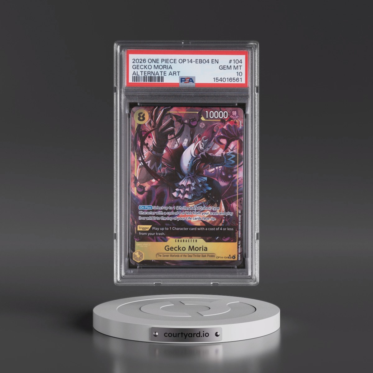2026 One Piece OP14-EB04-the Azure Sea's Seven #104 Gecko Moria - Alternate Art (PSA 10 GEM MINT)
