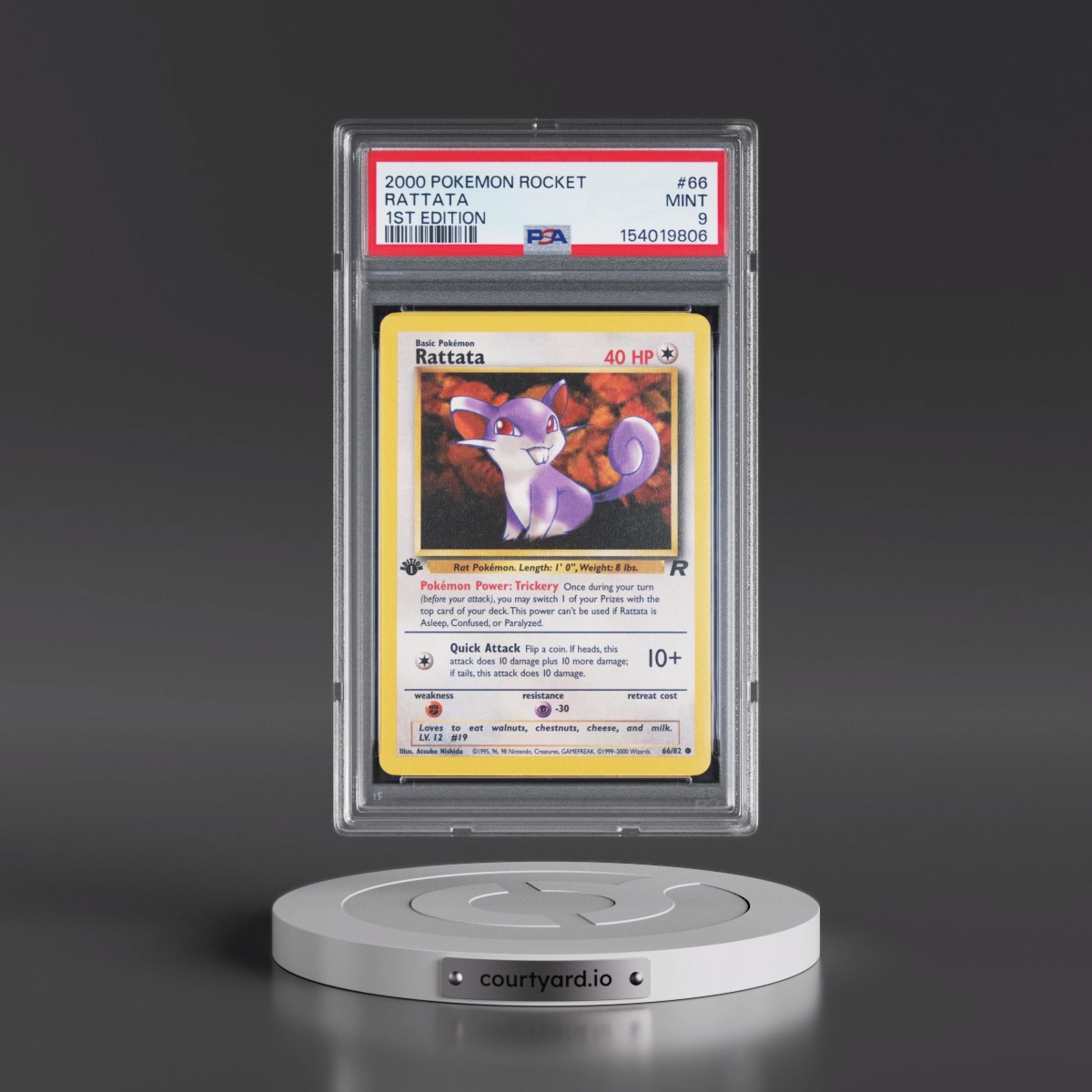 2000 Pokémon Rocket #66 Rattata - 1st Edition (PSA 9 MINT)