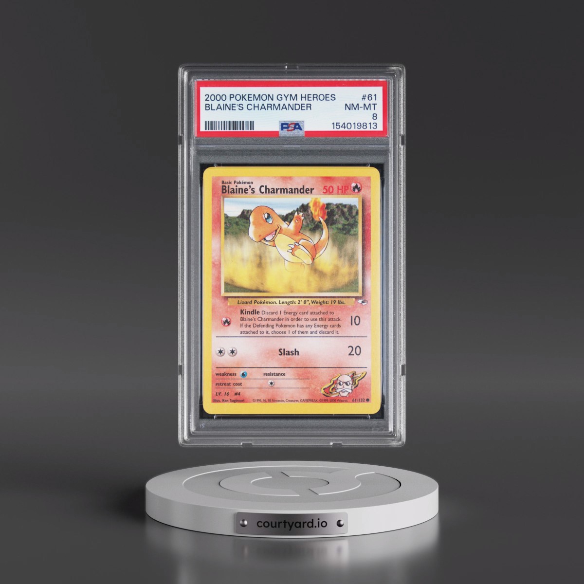 2000 Pokémon Gym Heroes #61 Blaine's Charmander (PSA 8 NM-MT)