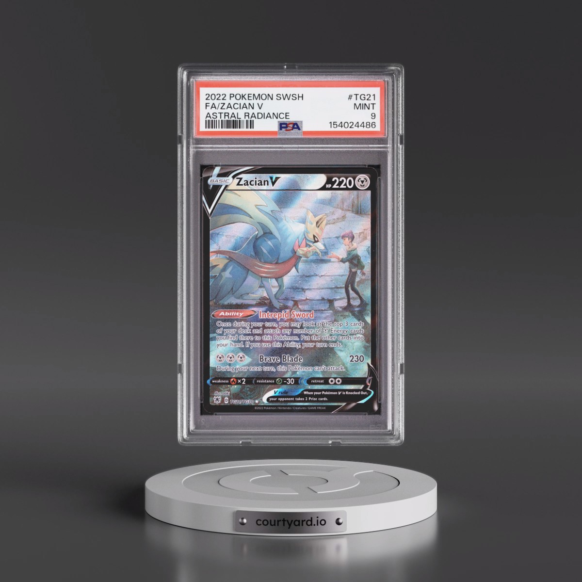 2022 Pokémon Sword & Shield Astral Radiance #TG21 Zacian V - Holo Full Art (PSA 9 MINT)