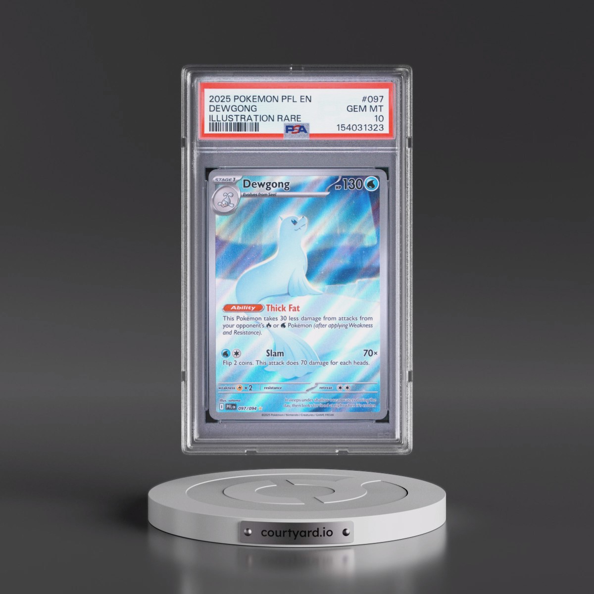 2025 Pokémon Pfl EN-Phantasmal Flames #097 Dewgong - Illustration Rare (PSA 10 GEM MINT)