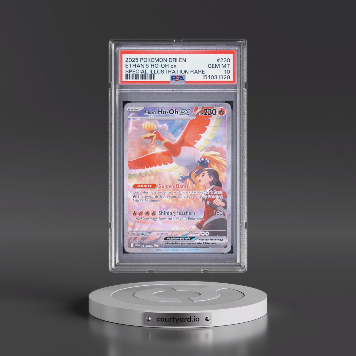 2025 Pokémon Dri EN-Destined Rivals #230 Ethan's HO-Oh EX - Holo Special Illustration Rare (PSA 10 GEM MINT)