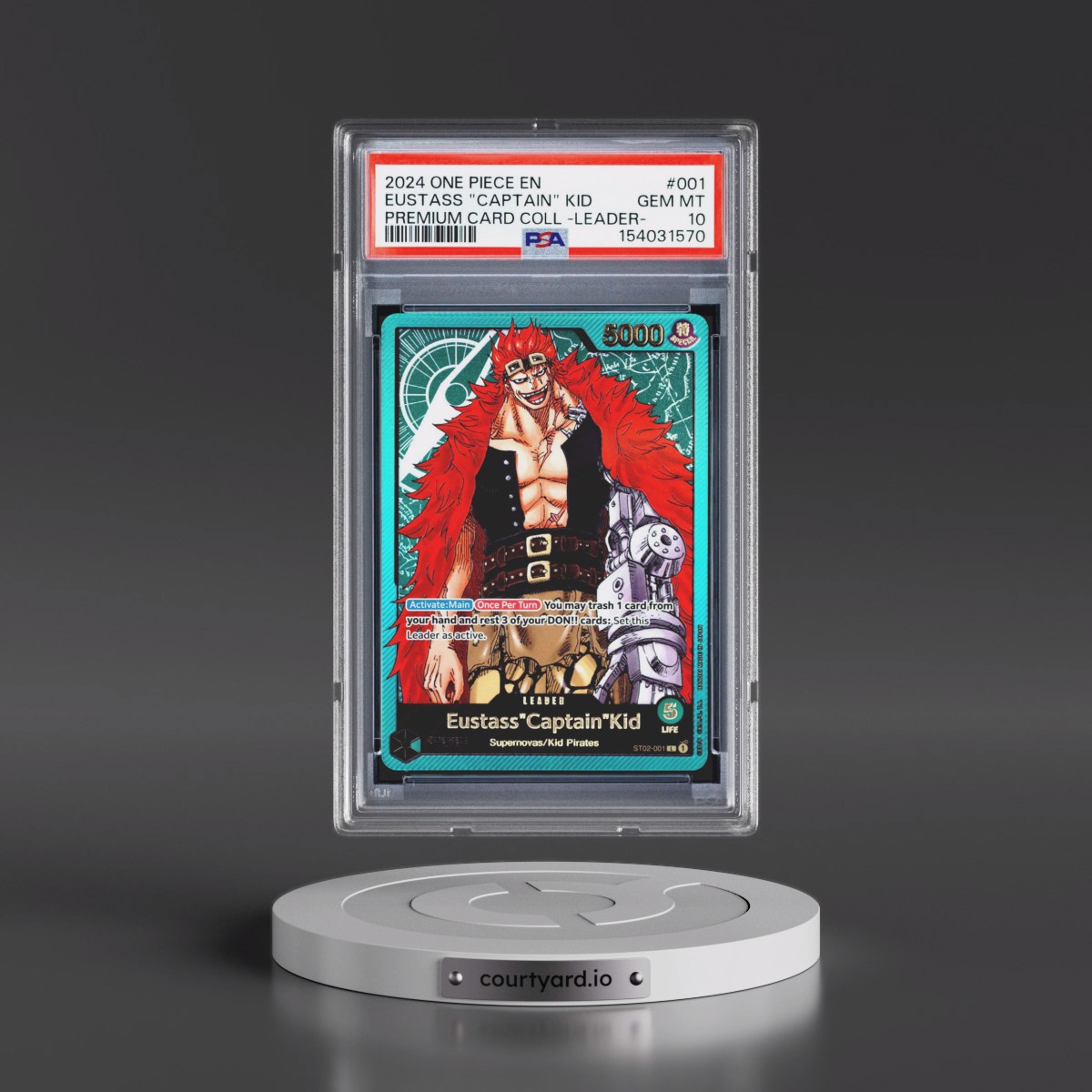 2024 One Piece Premium Card Collection -Leader Collection #001 Eustass "Captain" Kid (PSA 10 GEM MINT)
