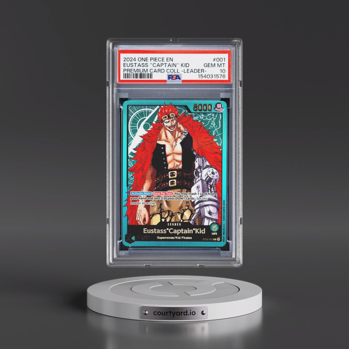 2024 One Piece Premium Card Collection -Leader Collection #001 Eustass "Captain" Kid (PSA 10 GEM MINT)