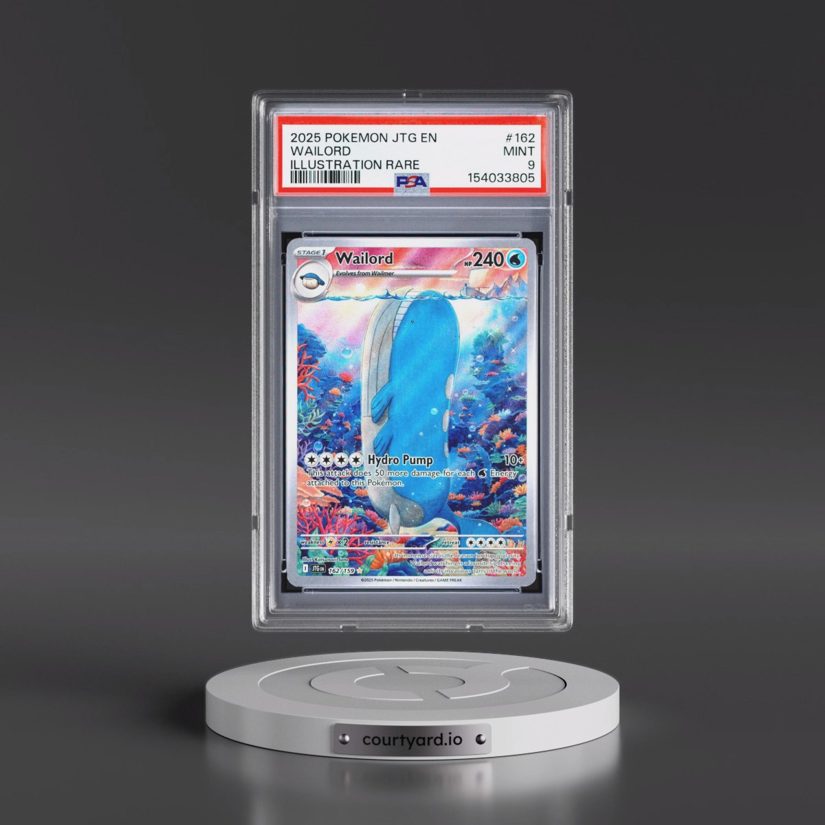2025 Pokémon Jtg EN-Journey Together #162 Wailord - Illustration Rare (PSA 9 MINT)