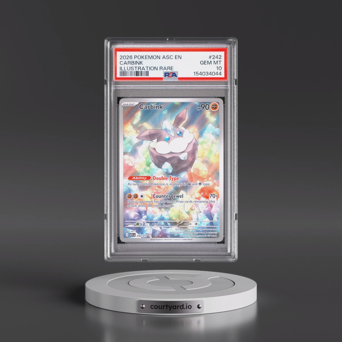 2026 Pokémon Asc EN-Ascended Heroes #242 Carbink - Illustration Rare (PSA 10 GEM MINT)