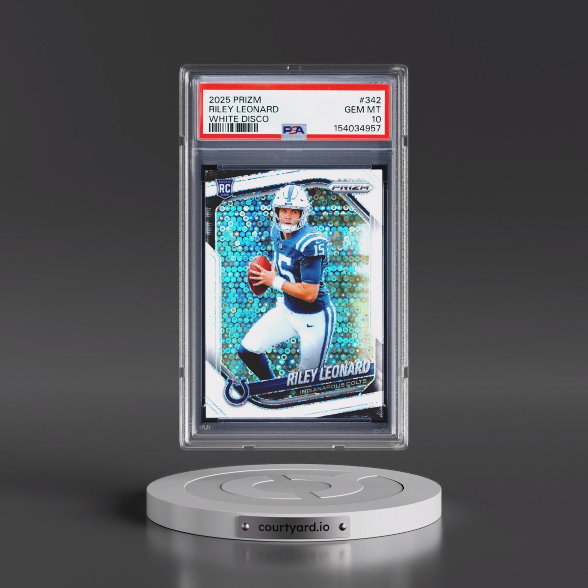 2025 Panini Prizm Riley Leonard - White Disco #342 PSA 10