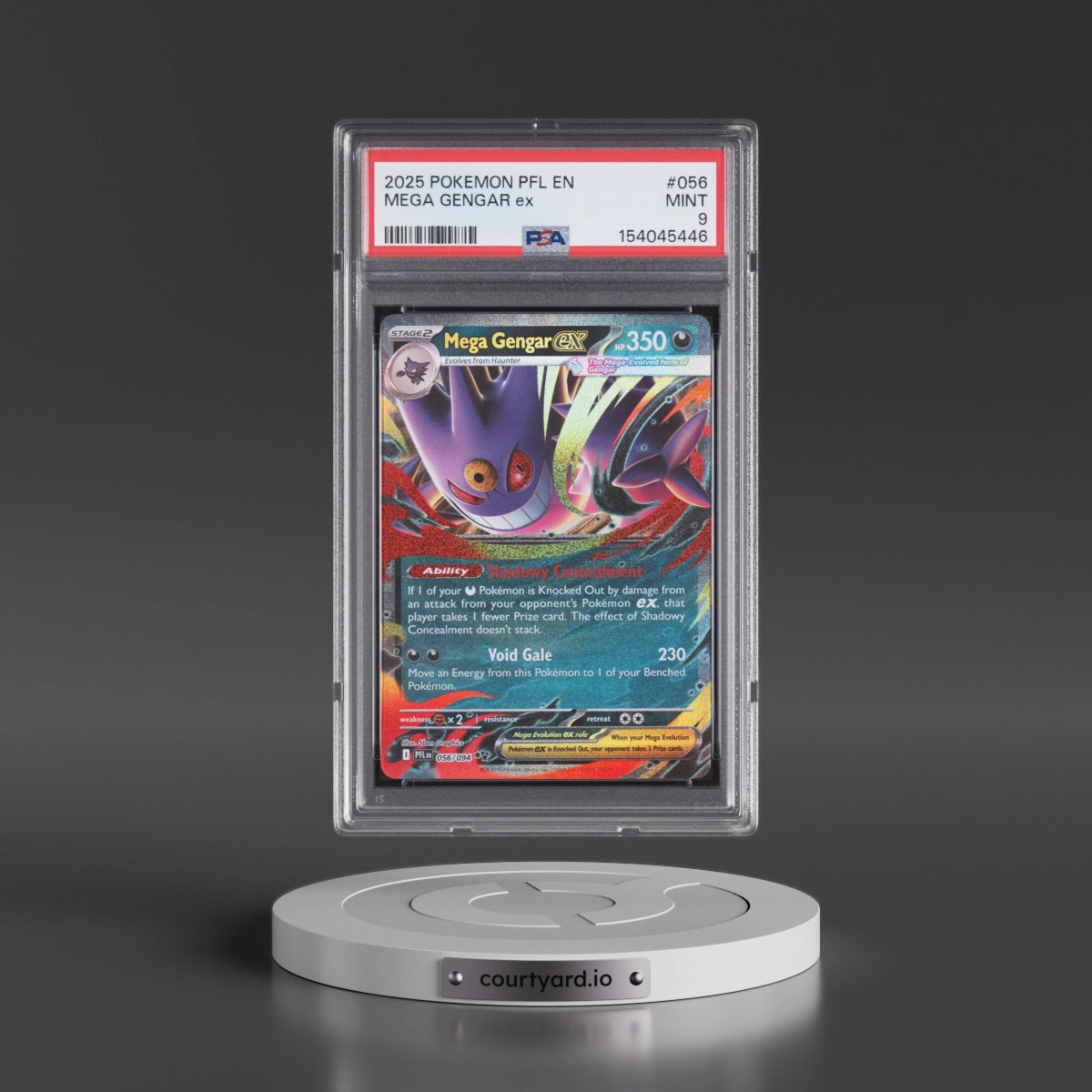 2025 Pokémon Pfl EN-Phantasmal Flames #056 Mega Gengar EX - Holo (PSA 9 MINT)