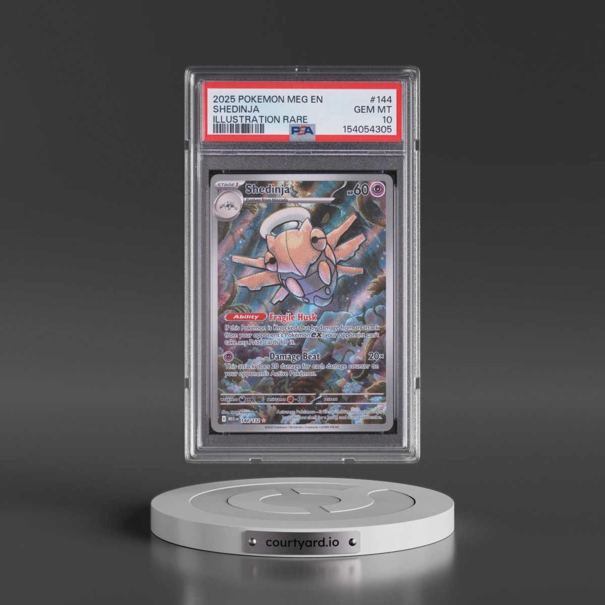2025 Pokémon Meg EN-Mega Evolution #144 Shedinja - Illustration Rare (PSA 10 GEM MINT)