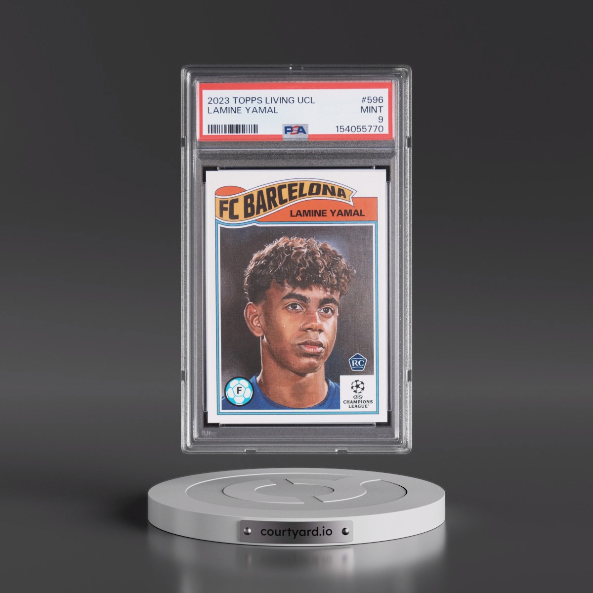 2023 Topps Living UEFA Champions League #596 Lamine Yamal (PSA 9 MINT)