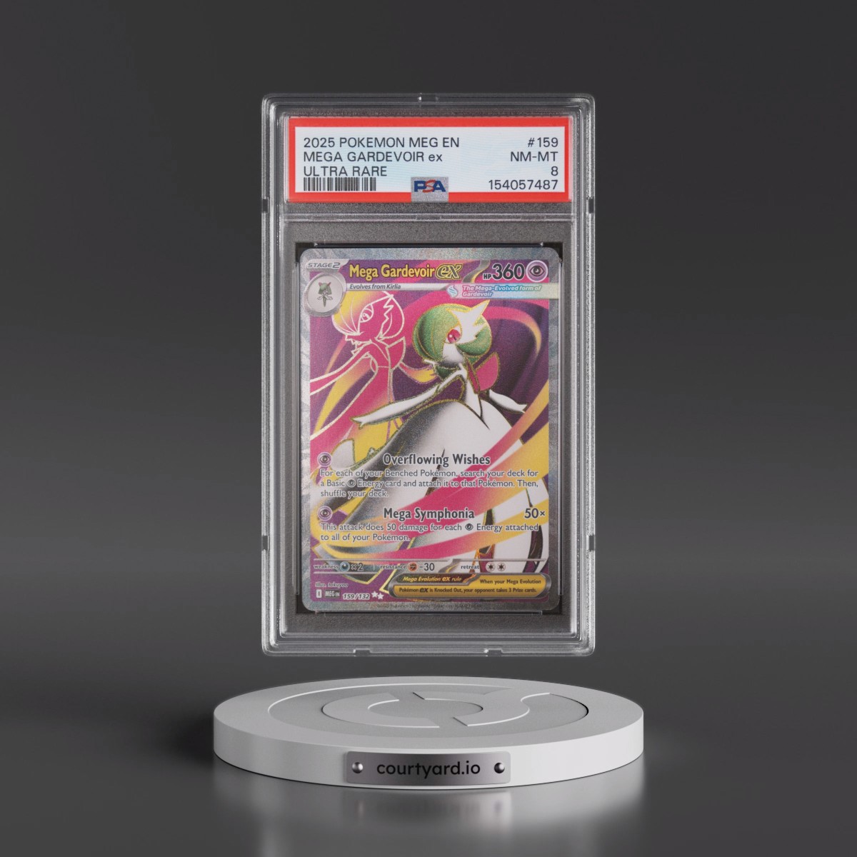 2025 Pokémon Meg EN-Mega Evolution #159 Mega Gardevoir EX - Holo Ultra Rare (PSA 8 NM-MT)