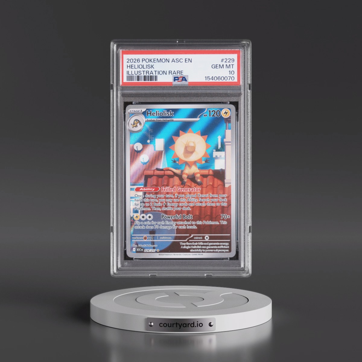 2026 Pokémon Asc EN-Ascended Heroes #229 Heliolisk - Illustration Rare (PSA 10 GEM MINT)