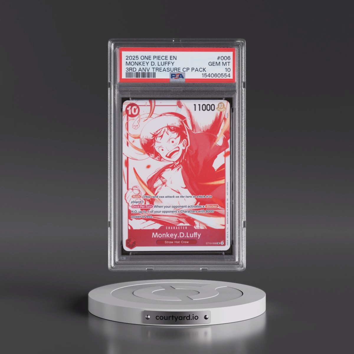 2025 One Piece 3rd Anniversary! One Piece Card Treasure Campaign Pack #006 Monkey D. Luffy (PSA 10 GEM MINT)