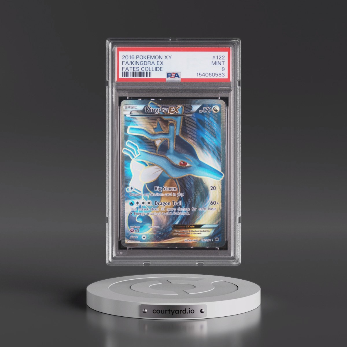 2016 Pokémon XY Fates Collide #122 Kingdra EX - Holo Full Art (PSA 9 MINT)