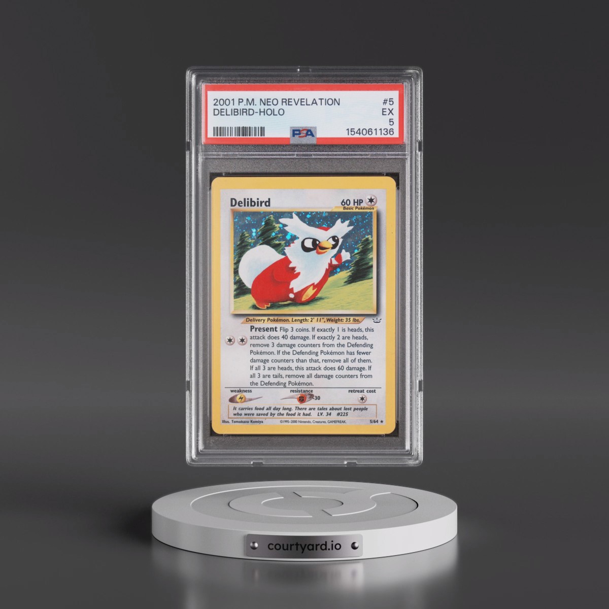 2001 Pokémon Neo Revelation #5 Delibird - Holo (PSA 5 EX)