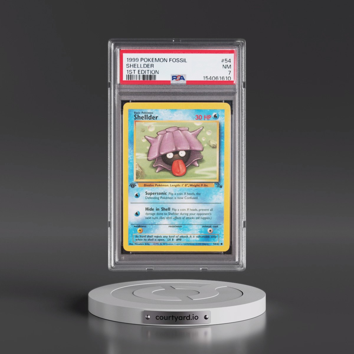 1999 Pokémon Fossil #54 Shellder - 1st Edition (PSA 7 NM)