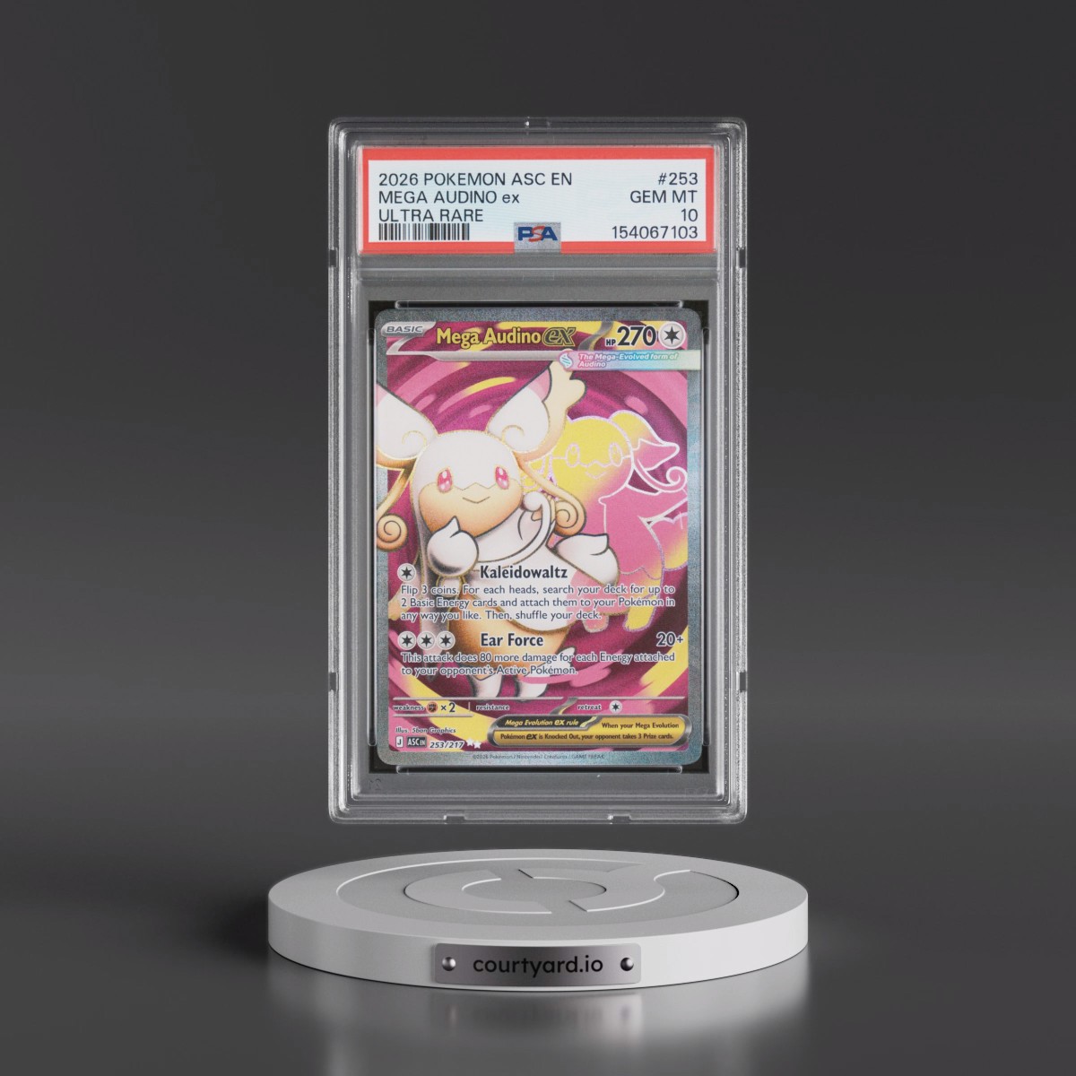 2026 Pokémon Asc EN-Ascended Heroes #253 Mega Audino EX - Holo Ultra Rare (PSA 10 GEM MINT)