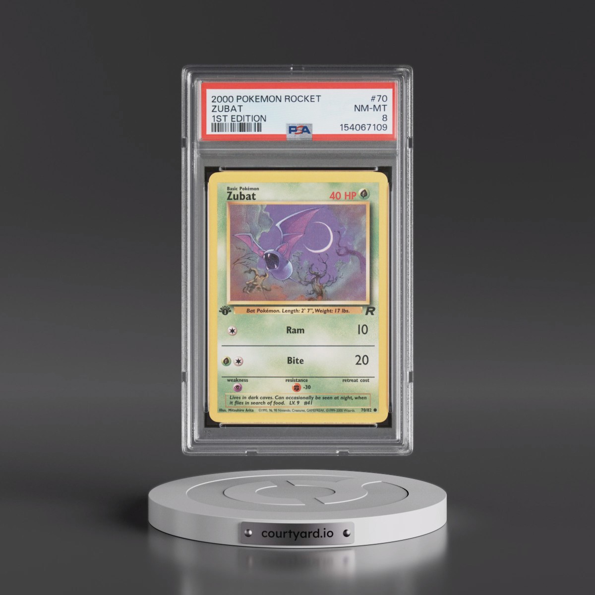 2000 Pokémon Rocket #70 Zubat - 1st Edition (PSA 8 NM-MT)