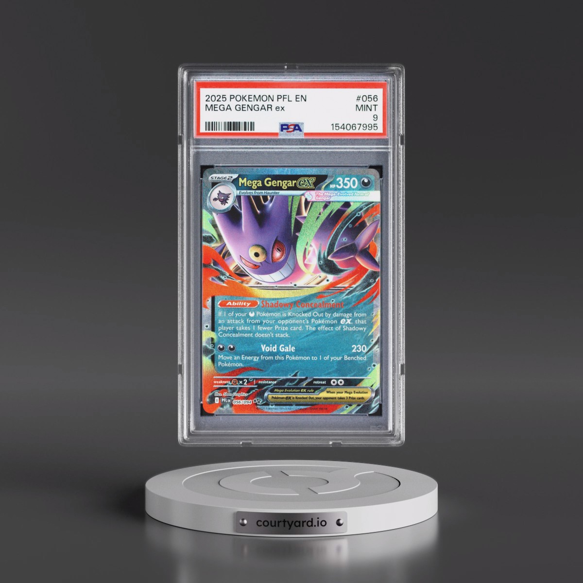 2025 Pokémon Pfl EN-Phantasmal Flames #056 Mega Gengar EX - Holo (PSA 9 MINT)