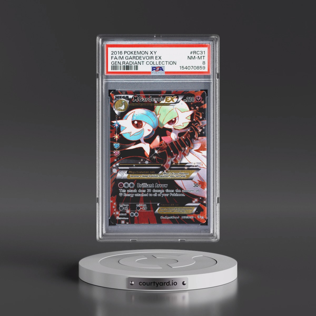 2016 Pokémon XY Generations Radiant Collection #RC31 M Gardevoir EX - Holo Full Art (PSA 8 NM-MT)