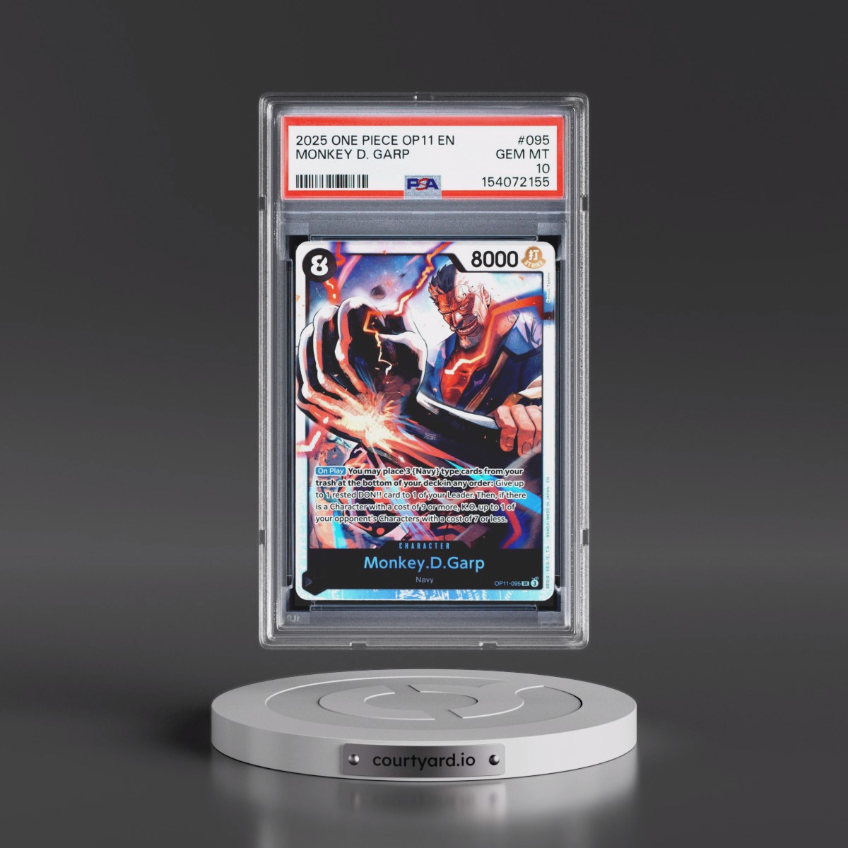 2025 One Piece OP11-A Fist of Divine Speed #095 Monkey D. Garp (PSA 10 GEM MINT)